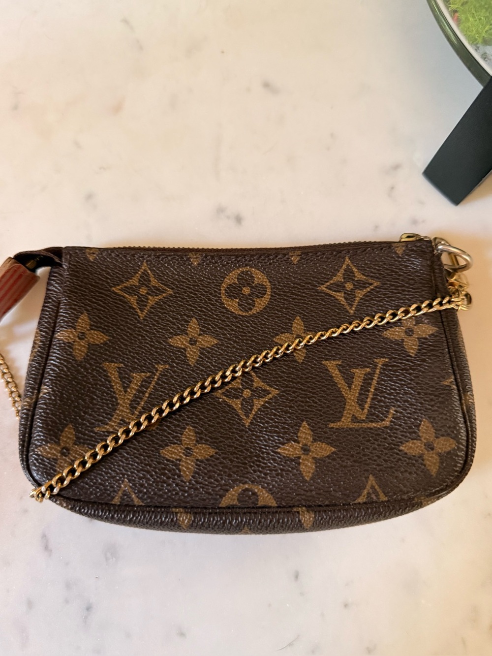 Louis Vuitton Dark Brown Monogram Pouch limited Trunk Edition with chain! - Picture 7 of 8